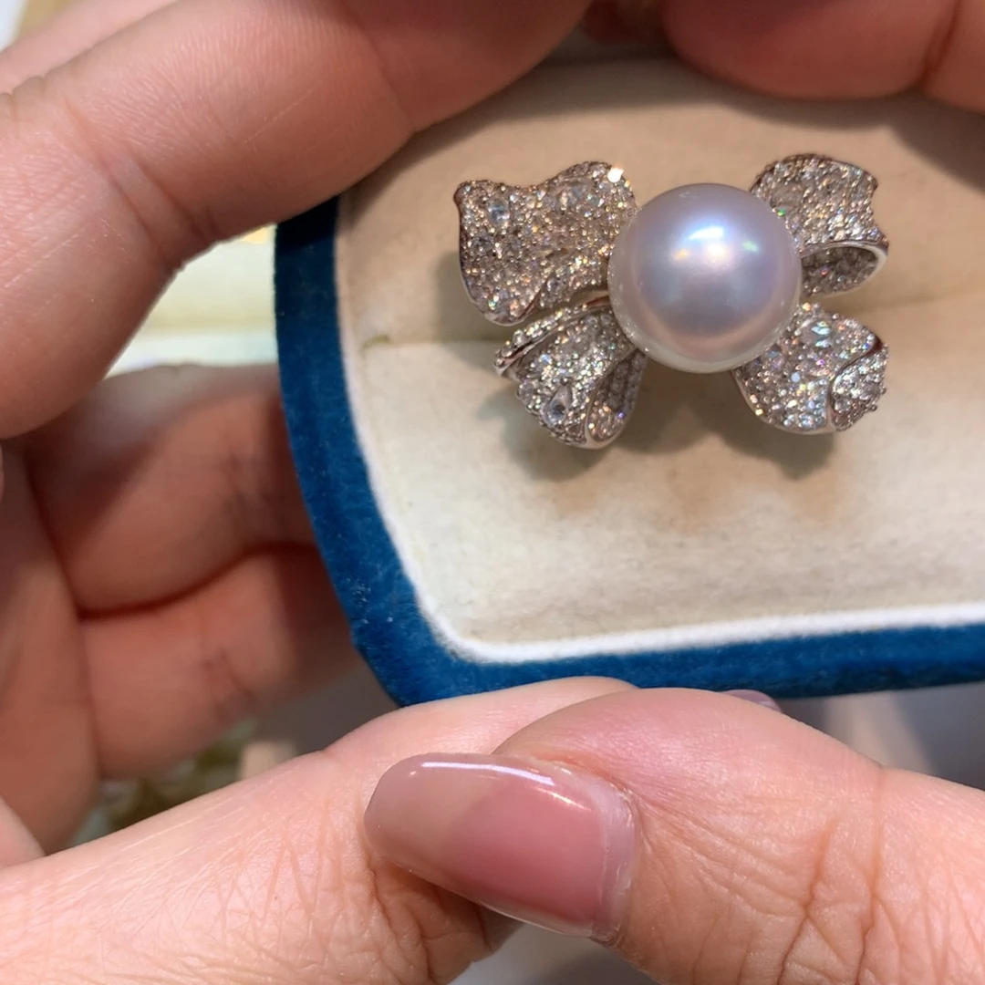 海水珍珠戒指银S925镶嵌