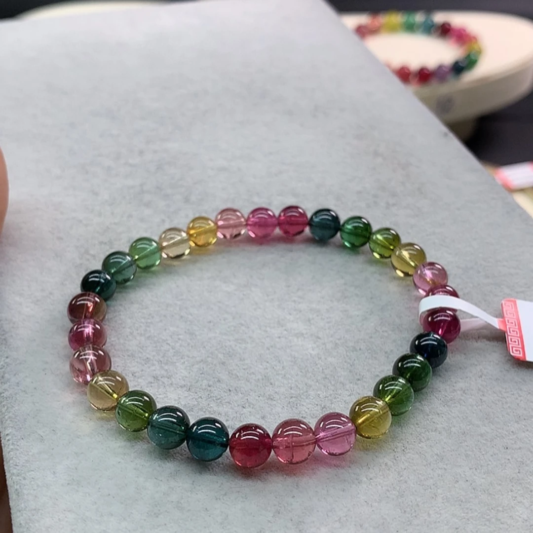 【闪购商品】手链未镶嵌碧玺碧玺色标单圈6.3