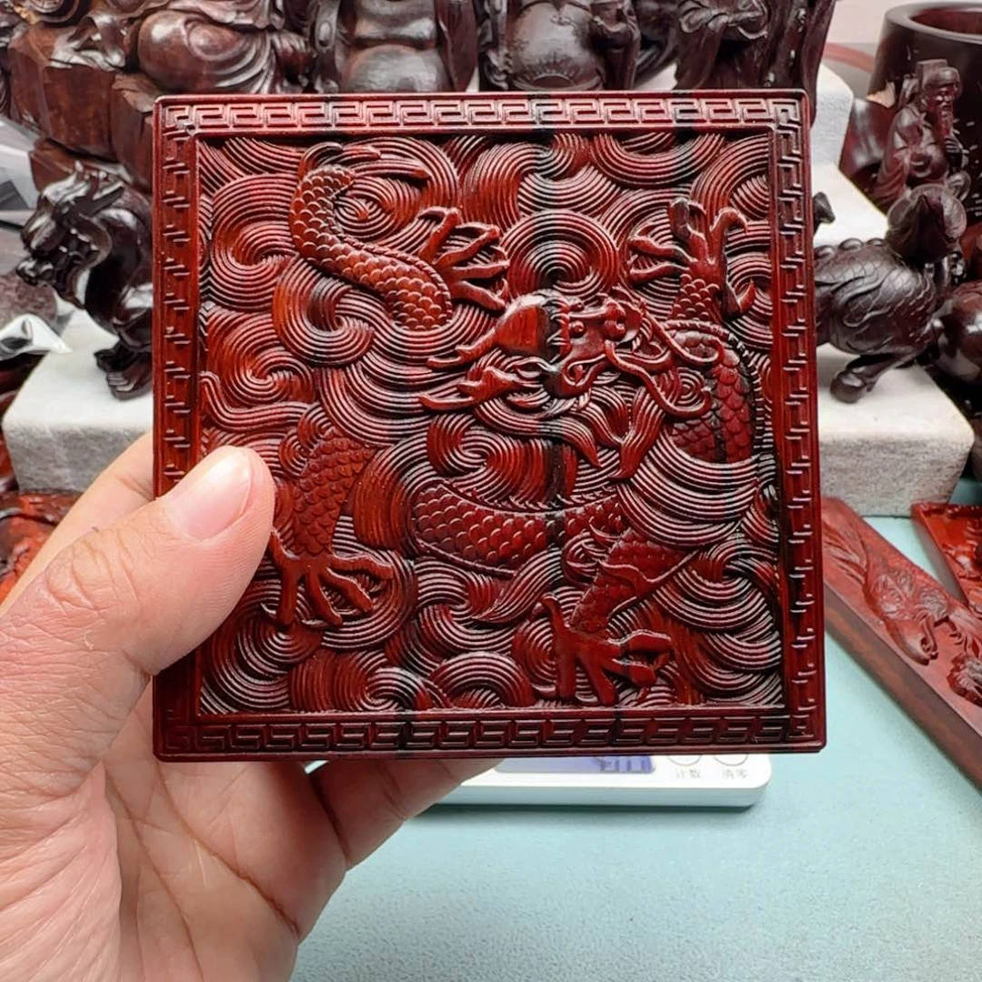 小叶紫檀把件默**长龙盒