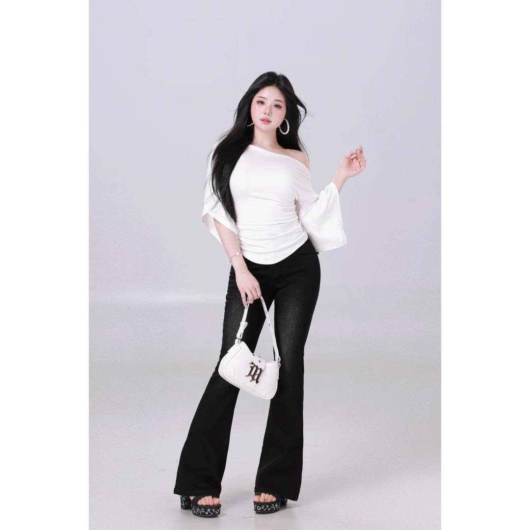 MengFairy现【纯欲大领T】纯欲温柔露肩上衣宽松慵懒显瘦5169欧若风