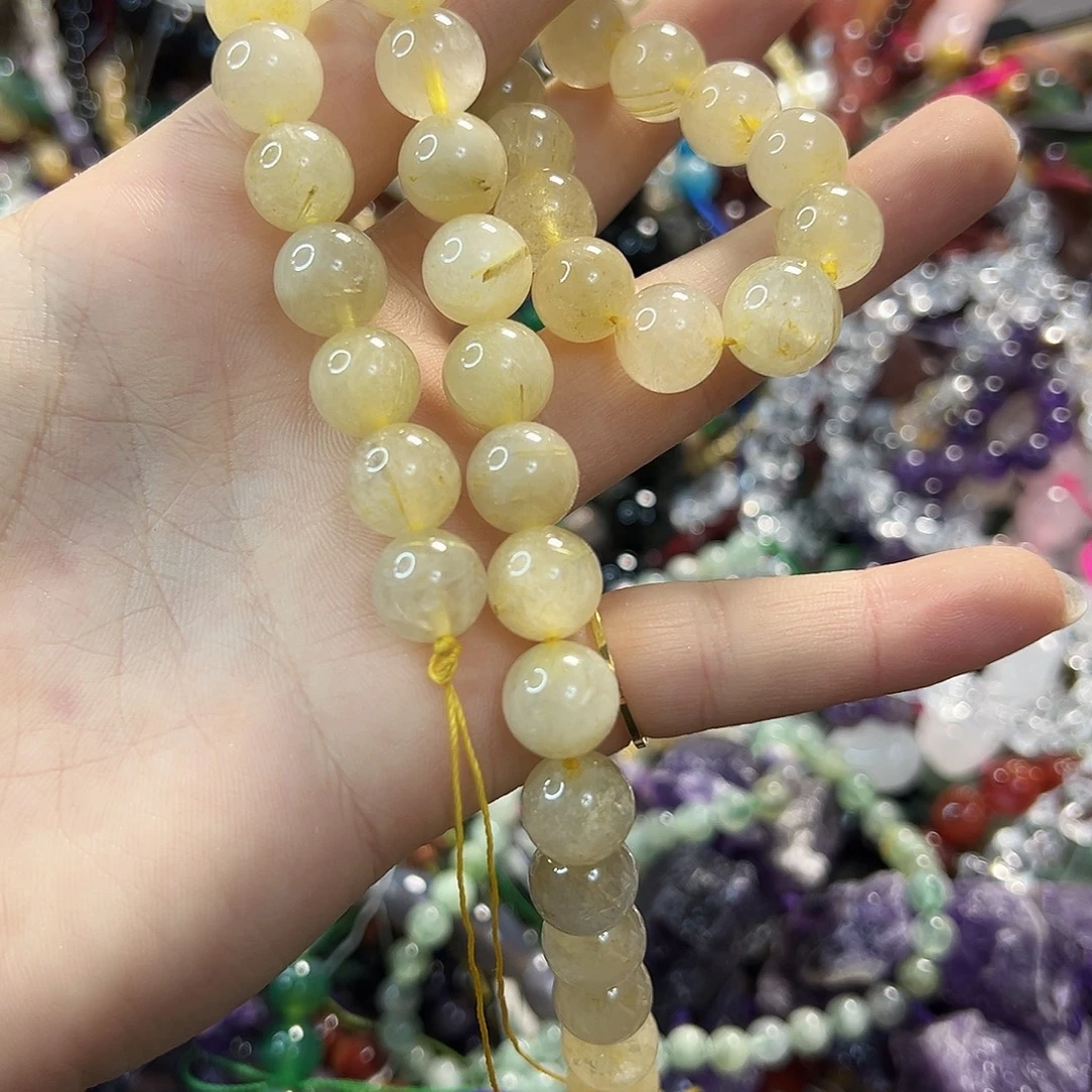玛瑙/玉髓合金珠宝半成品卡10金发晶。一条
