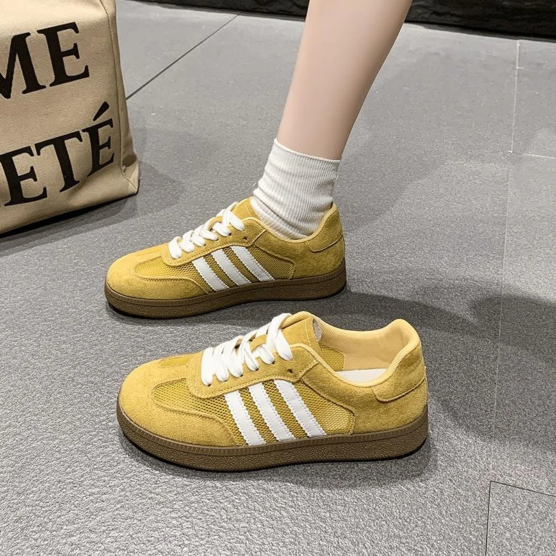 啄木鸟爆款德训鞋女夏季新款平底百搭透气网面休闲运动板鞋阿甘鞋