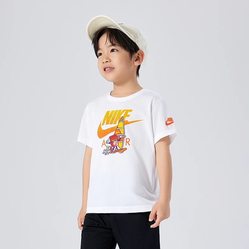 Nike耐克儿童童装2025夏季男童小童透气休闲短袖T恤NKB-TE-M076