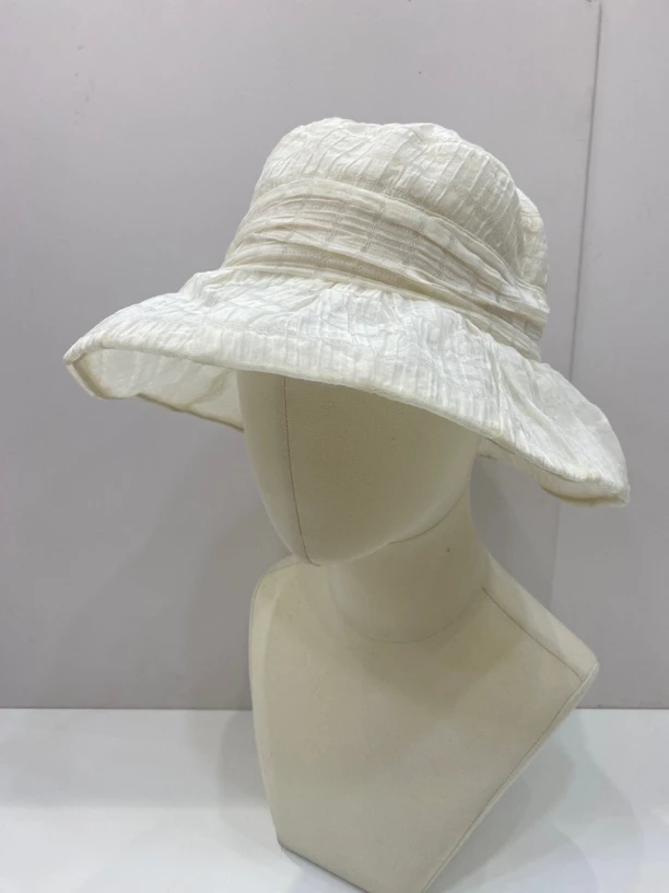 帽之都设计款氛围感夏季轻薄透气褶皱薄款遮阳防晒渔夫帽23601
