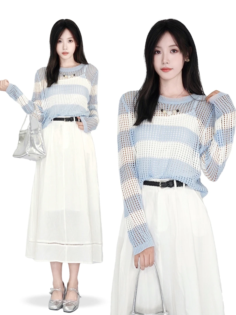 [街调]INS风千金风宽松休闲显气质时尚公主风秋冬针织长袖秋季