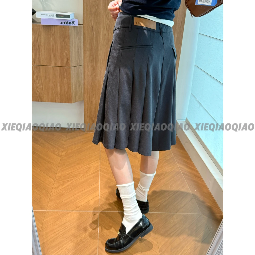 谢荞荞「米兰周刊」早秋季新款小众设计百褶休闲A字阔腿裙裤