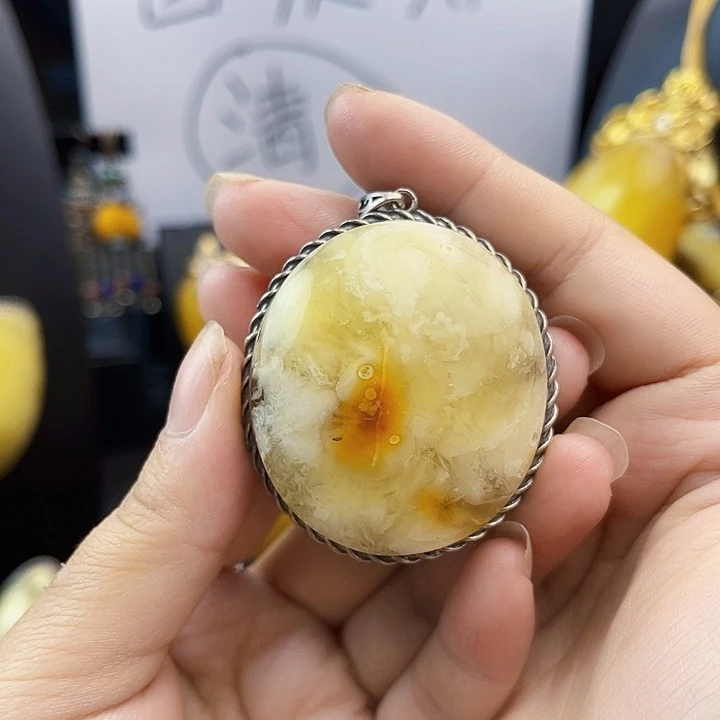 琥珀银S925镶嵌裸石