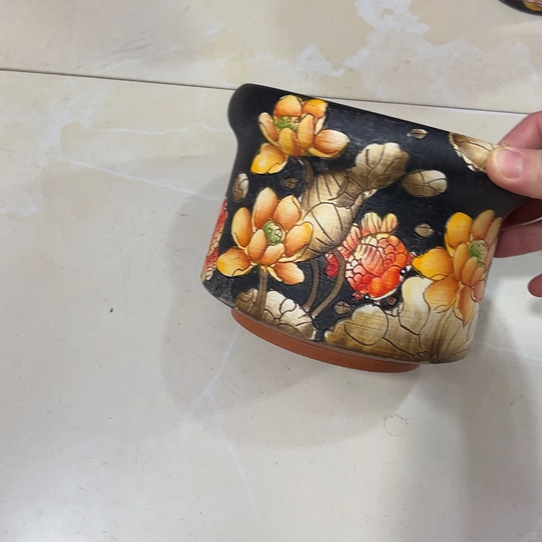 景德镇炫彩手绘口14高12.5