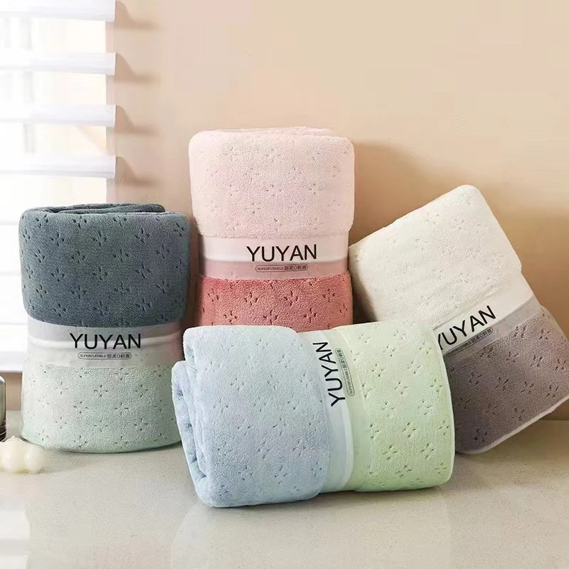 时尚柔软浴巾/毛巾混色2条装