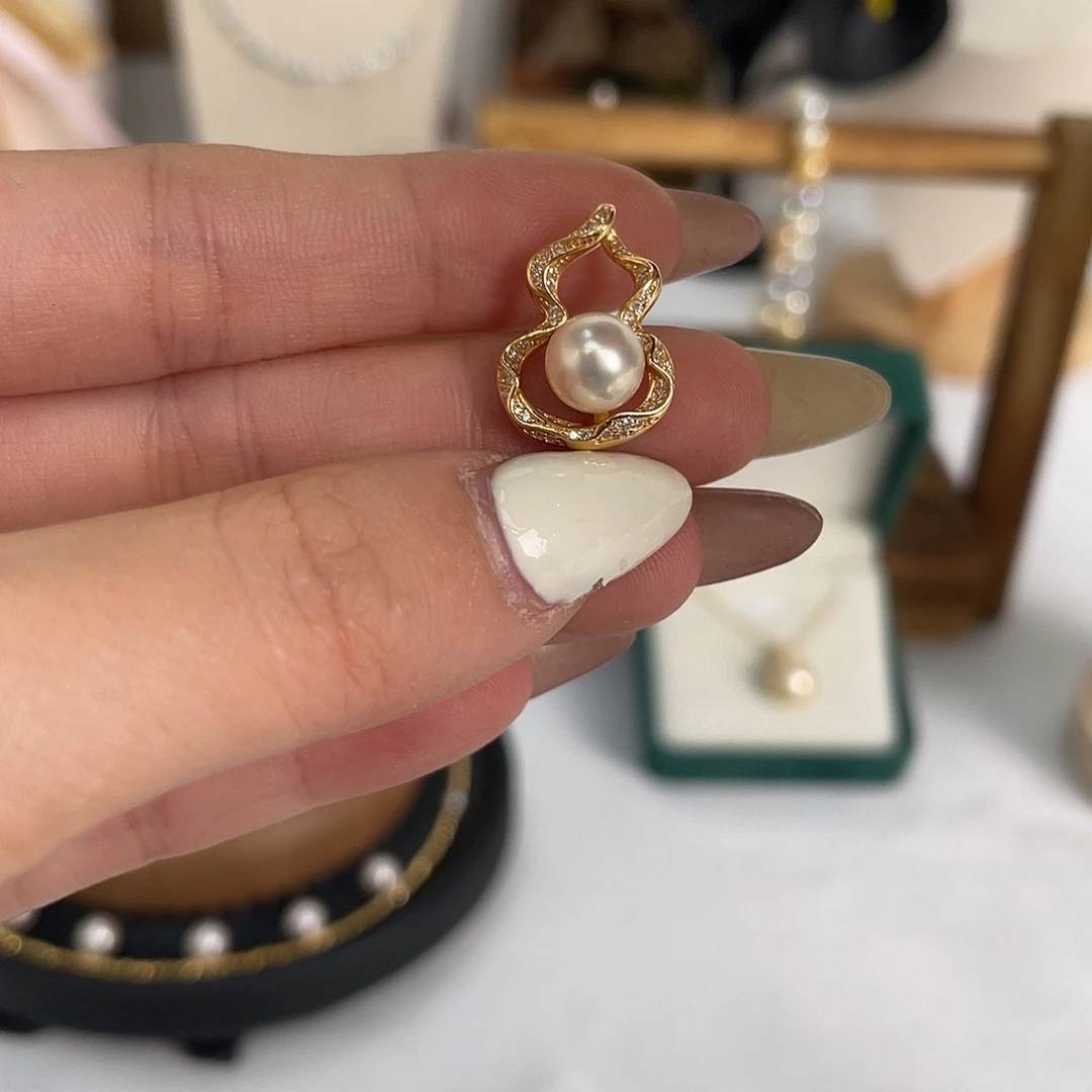 吊坠(不含链)银S925镶嵌海水珍珠