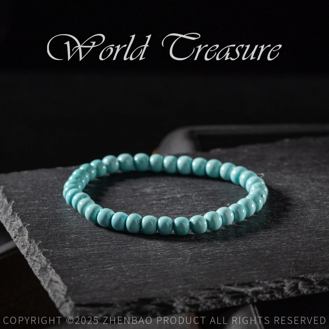 【世间臻宝】收藏级·绿松石老型单圈手串/LXW13/多样性发/6mm+