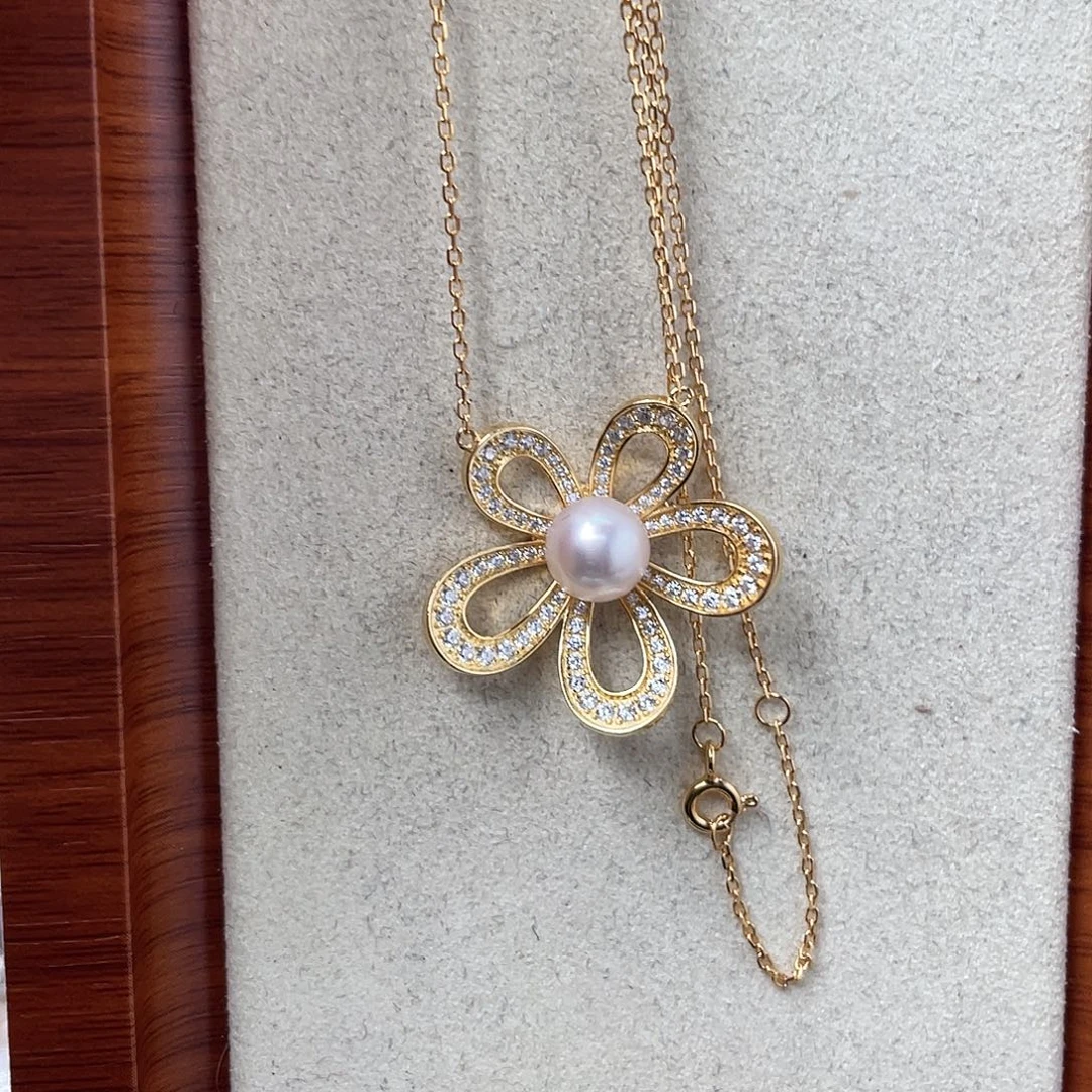 银S925镶嵌颈饰海水珍珠