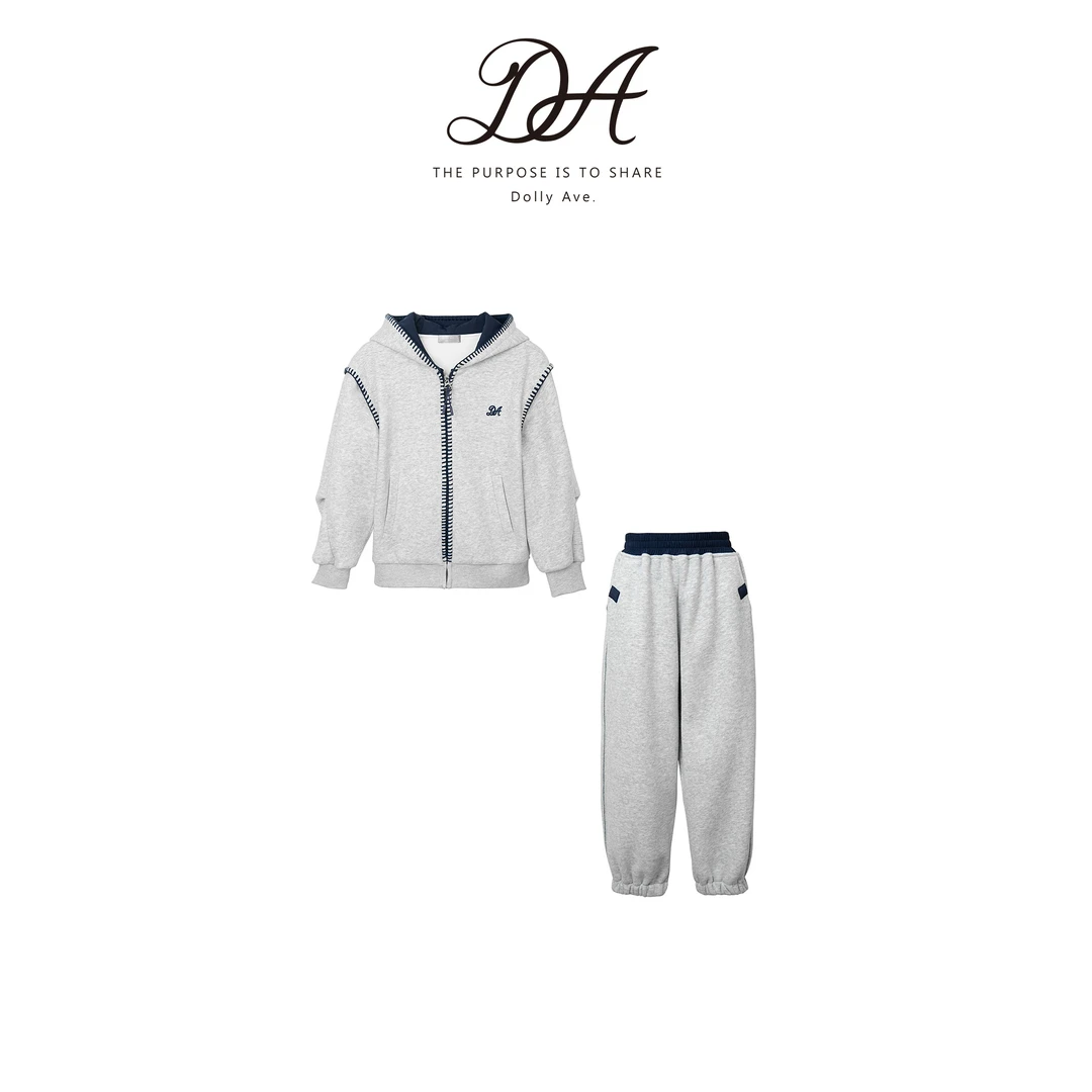 【现货】Dolly Ave「无界系列」 奥粒绒剪裁手工刺绣男女同穿加绒套装