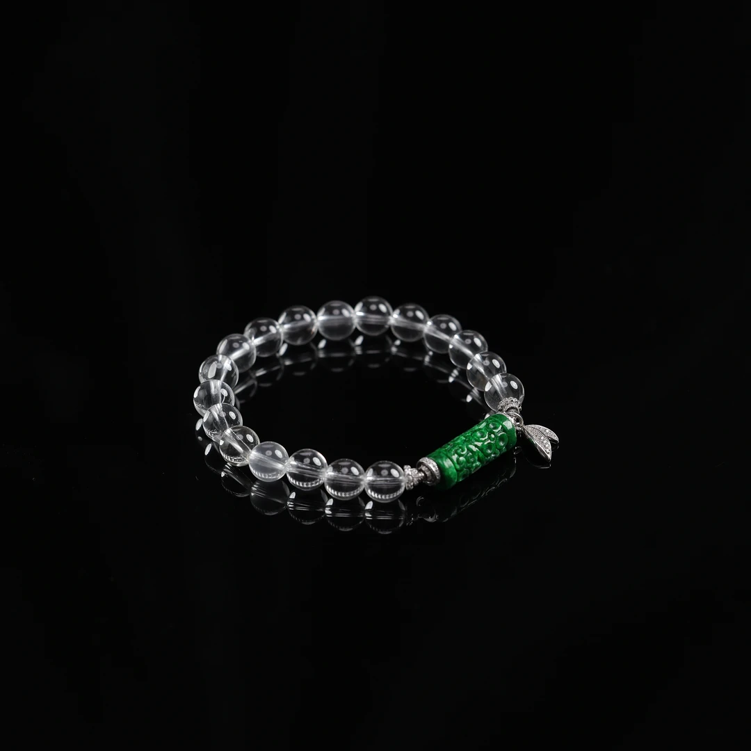 本真 | 慢捻 |原创设计精品高段位白水晶8mm手串多样性货发发其一