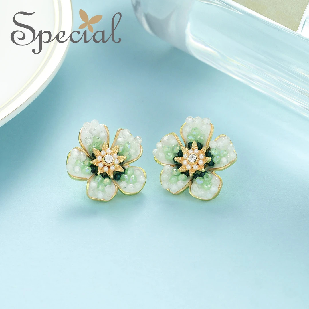 铜合金玻璃耳饰 special【宠爱专属】时尚个性耳钉摘一朵明媚