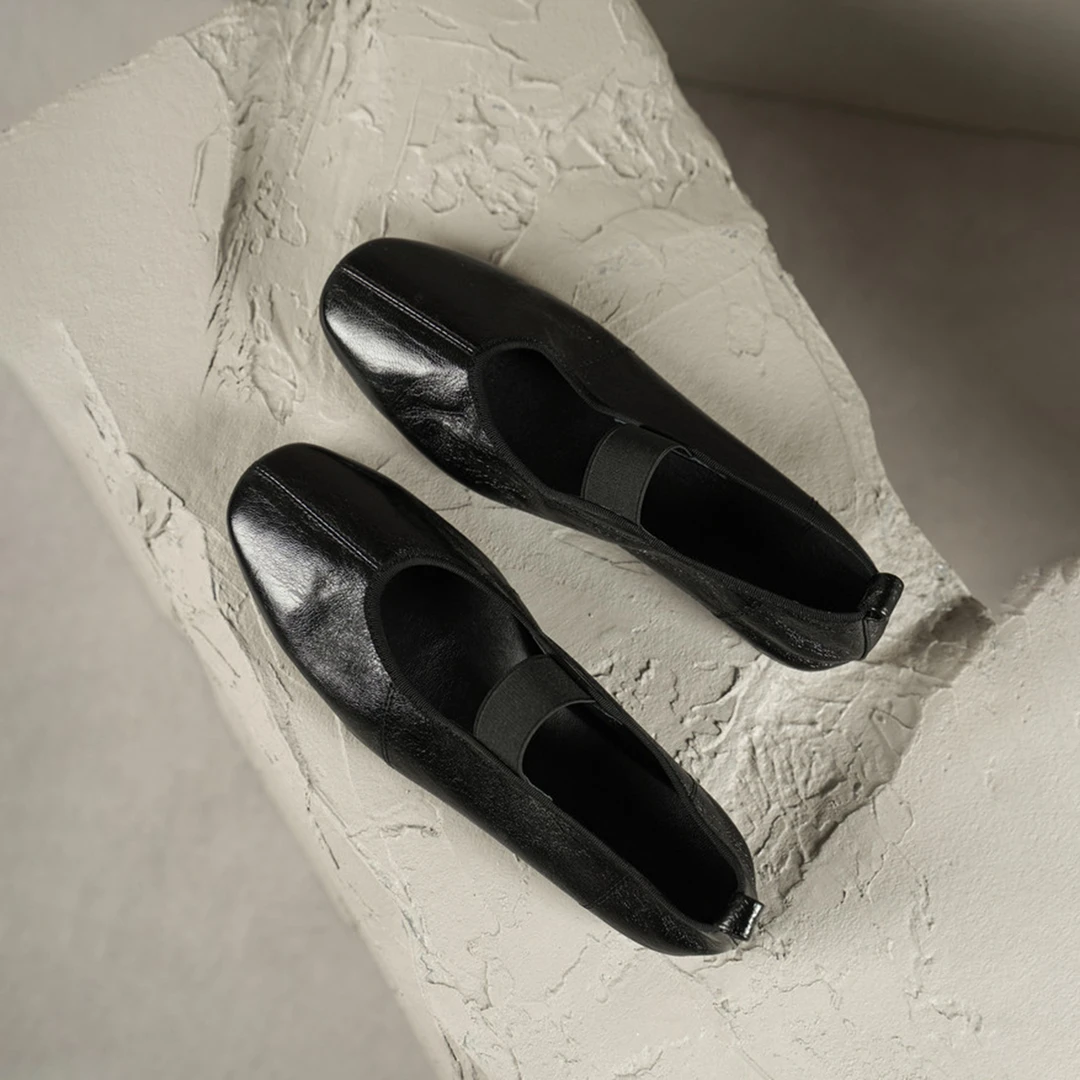 2025秋季新款法式真皮平底浅口玛丽珍鞋女软皮软底圆头芭蕾舞单鞋