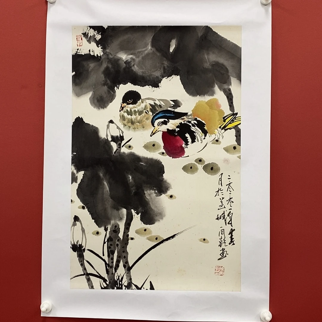 国画陈再乾四尺三开精品佳作