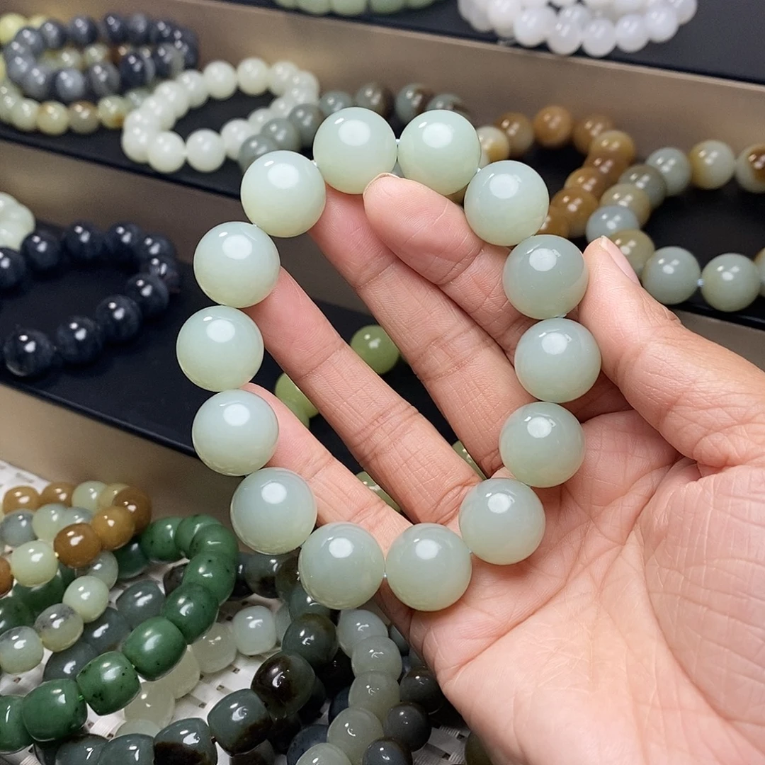 丰***和田玉未镶嵌手链卡16要13颗珠子