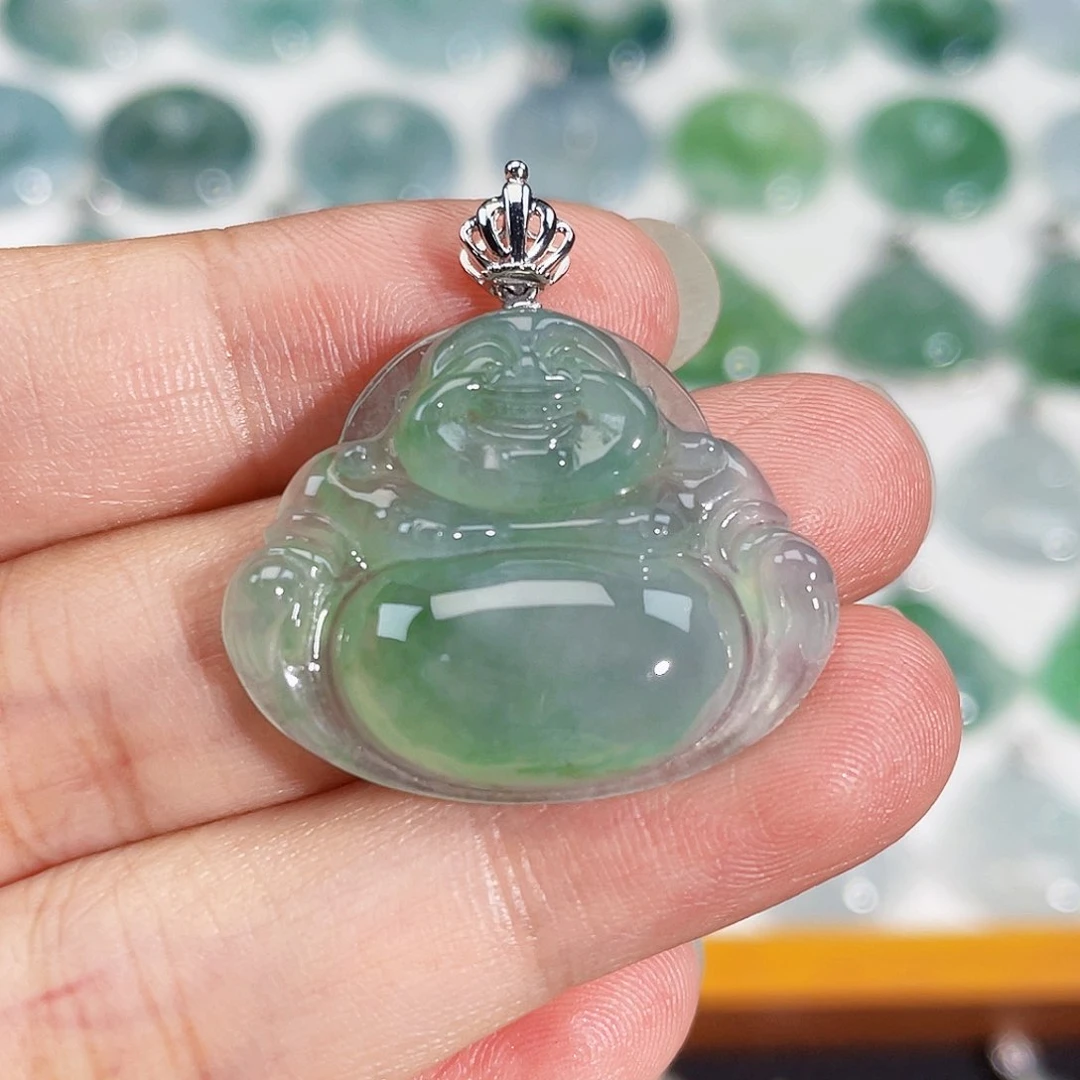 颈饰18K金镶嵌翡翠吊坠