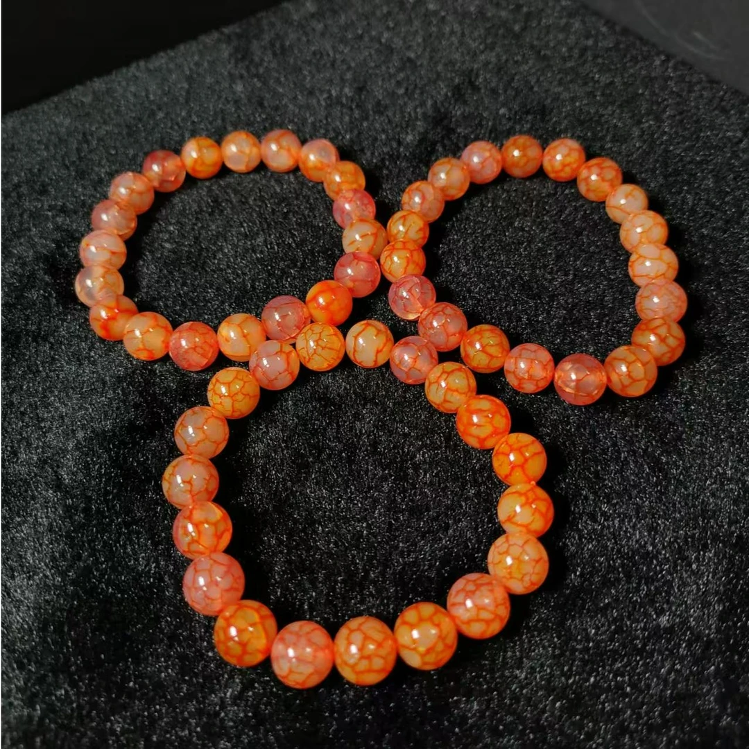 S7593【盛年珠宝】雪龙天晶玛瑙红手串-多样性只发一件