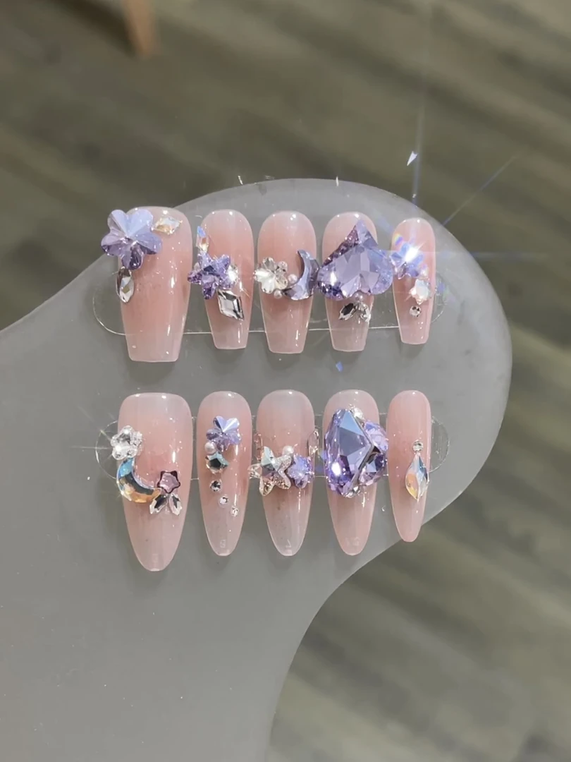 【轻紫】施华洛华子高级可拆卸式穿戴甲