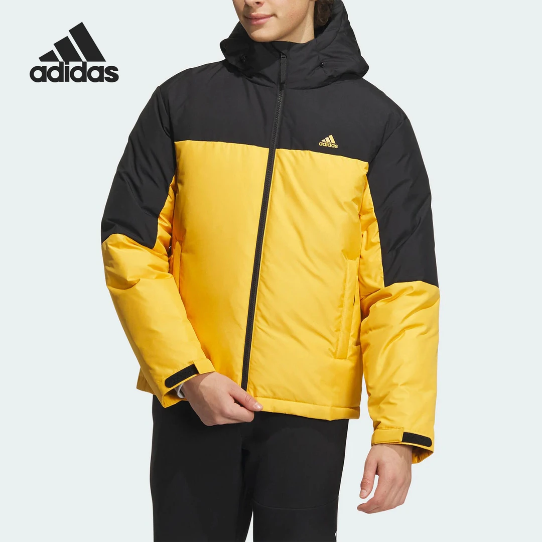 Adidas/阿迪达斯冬季男士防风保暖连帽拼接羽绒服IT8722