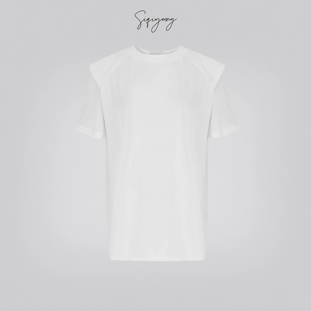 SIQIYOUNG【Maggie精选】垫肩拉链T恤