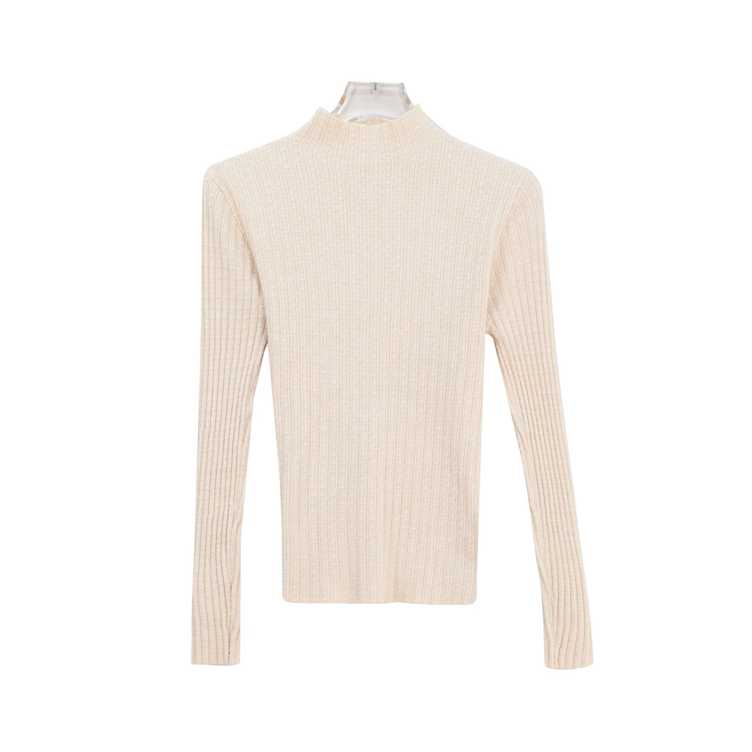 气质木耳半高领高腰短款打底衫修身显瘦洋气毛衣上衣X27772