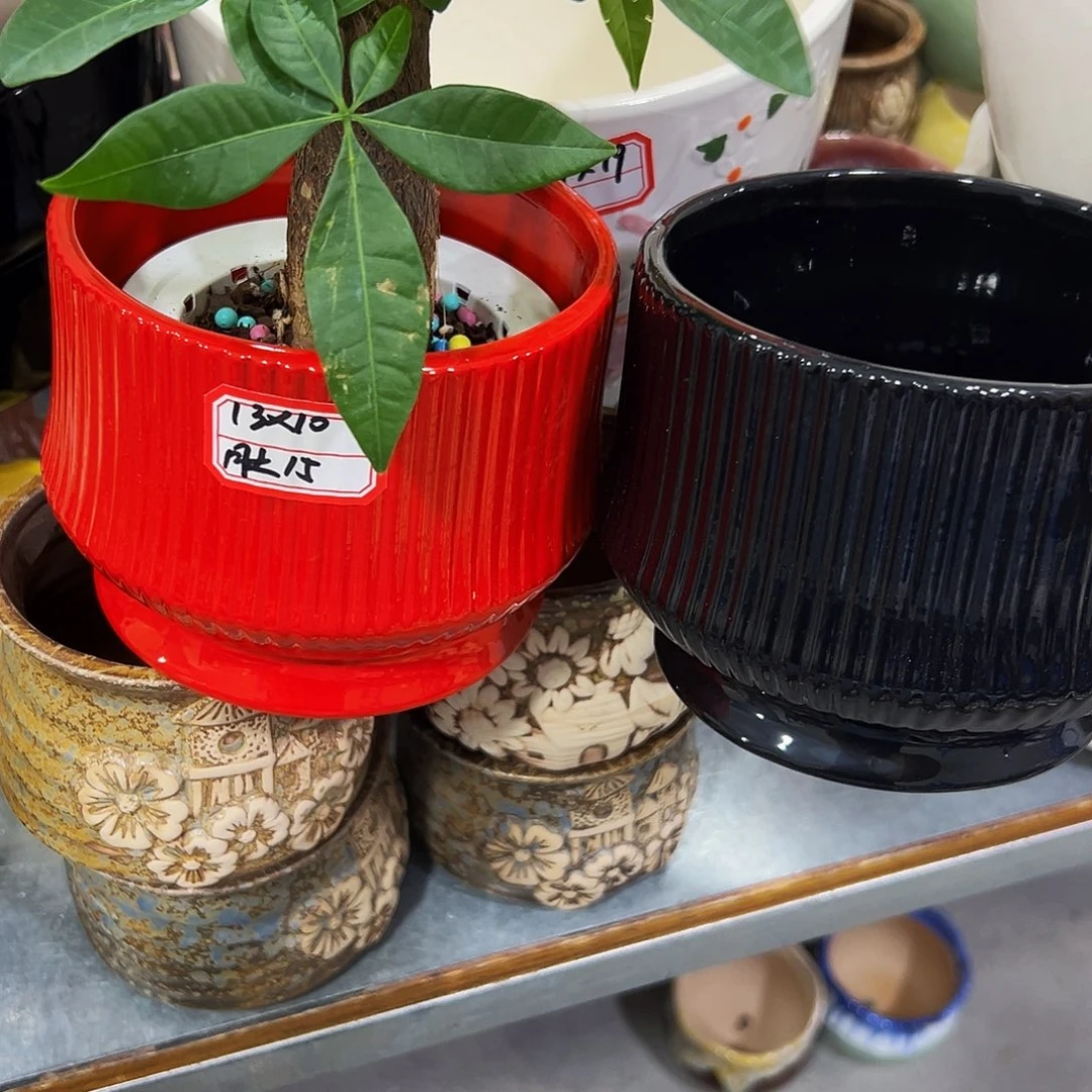外贸尾单陶瓷花盆凑单10米包邮.
