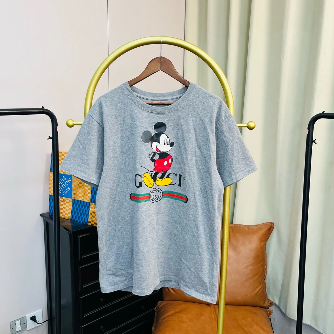 99新 GUCCI/古驰 /梅芙/灰色米奇短袖 S码 99新无领标