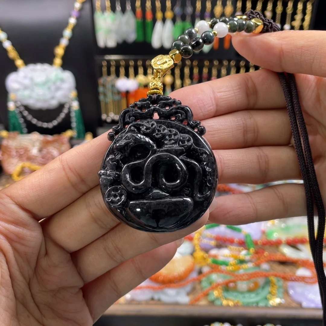 翡翠未镶嵌颈饰代编织