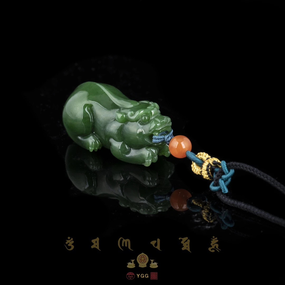 员格格·和田玉碧玉貔貅项链/FGAGG1801