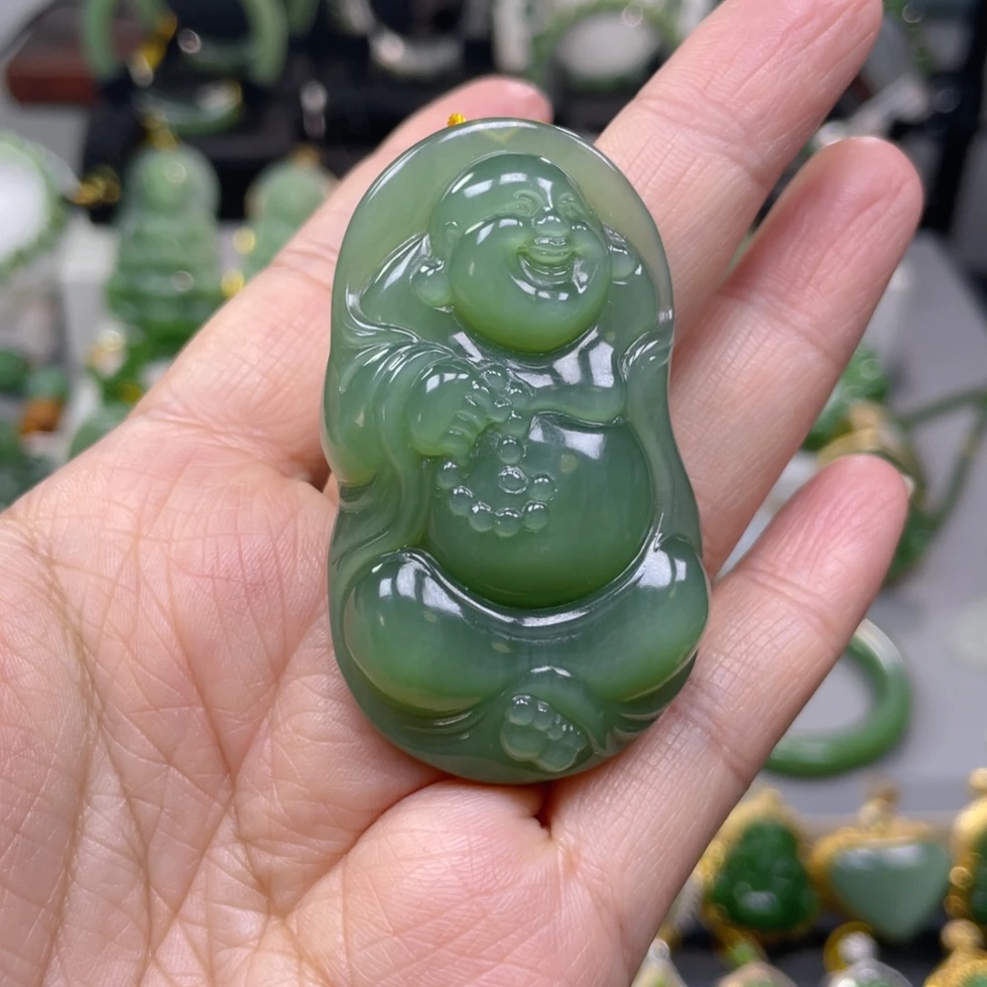 红***ﾉ和田玉（碧玉）未镶嵌吊坠(不含链)