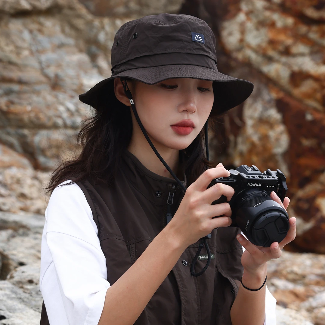 []日系户外速干渔夫帽女夏季防晒遮阳登山帽男百搭帽子遮脸休闲