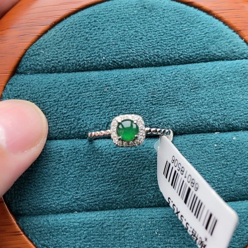 【闪购商品】翡翠戒指银S925镶嵌禧*兮兮