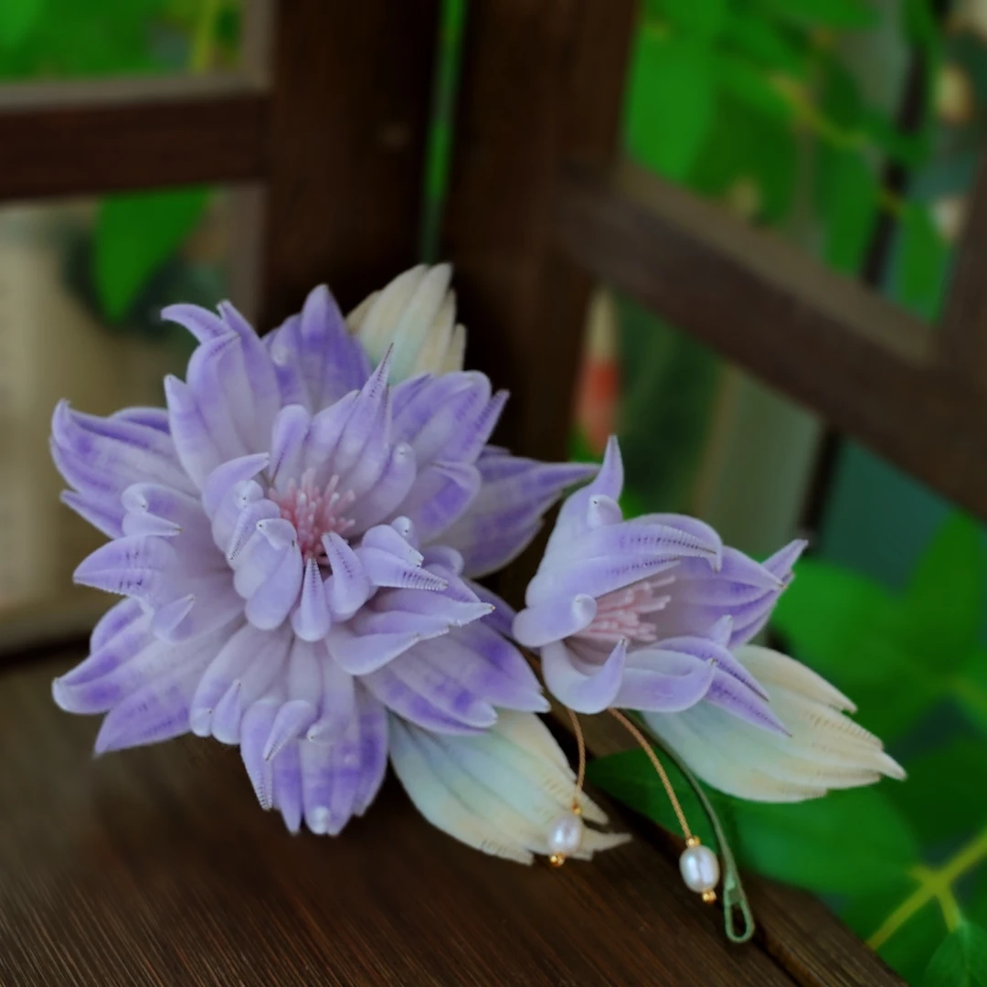 （她寻宫禧）新中式非遗细绒绒花发簪蚕丝线工艺绒花