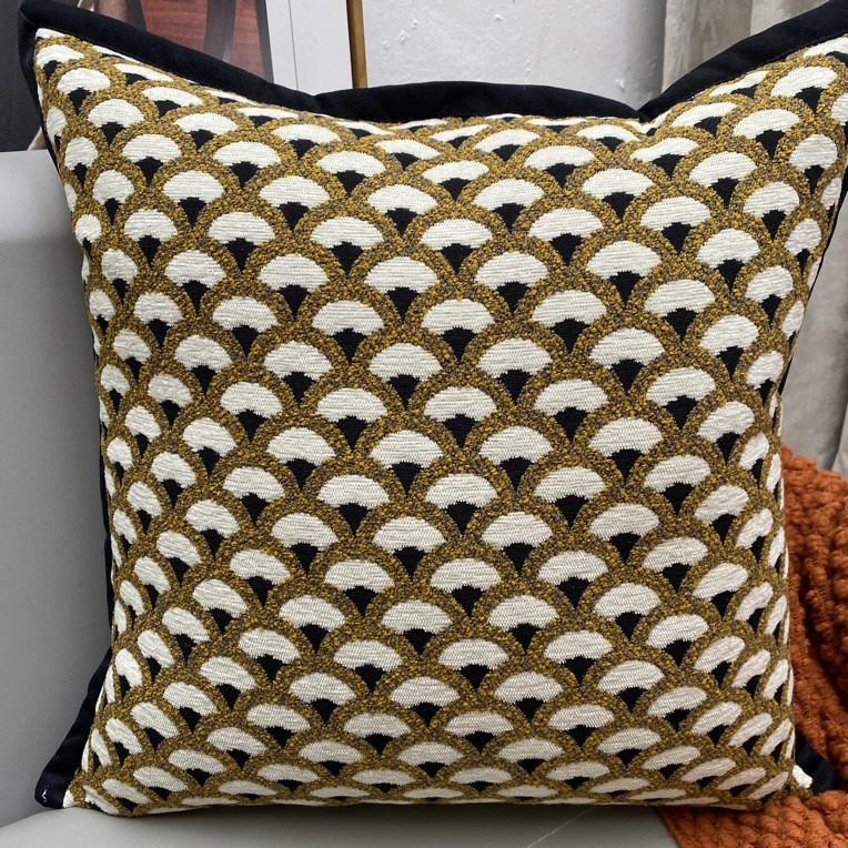 轻奢雪尼尔靠枕靠被垫抱枕客厅沙发法式麂皮绒复古ins北欧风