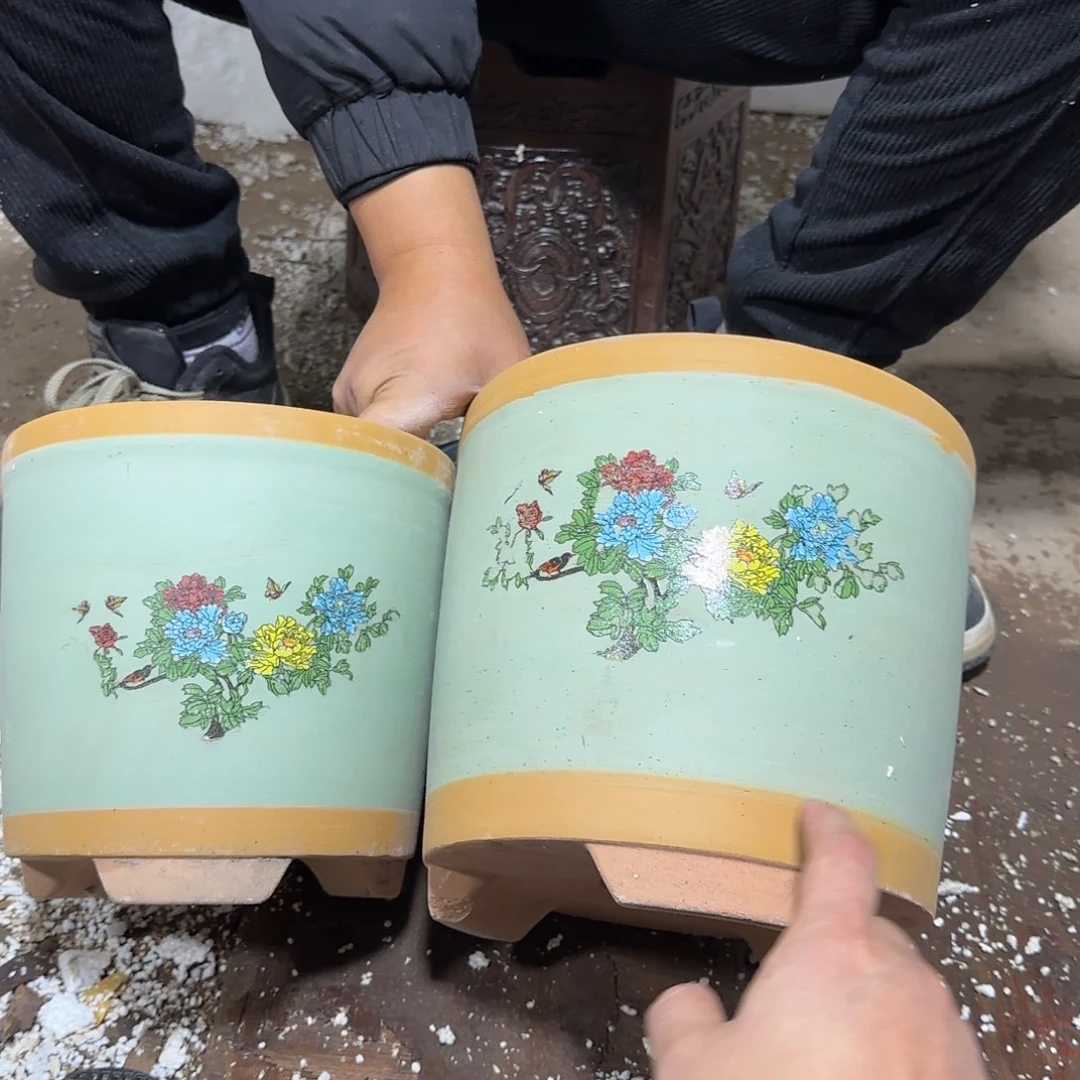 紫砂花盆口径20高度20口16高度17