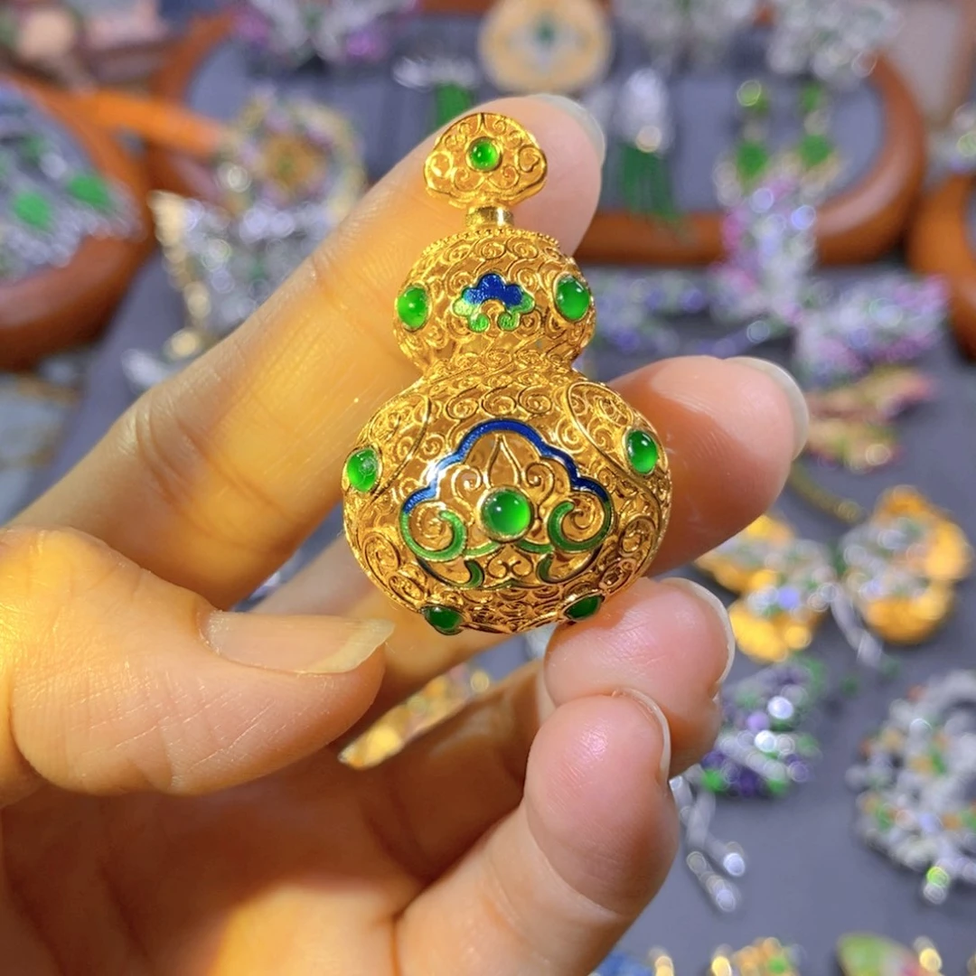 颈饰银S925镶嵌翡翠