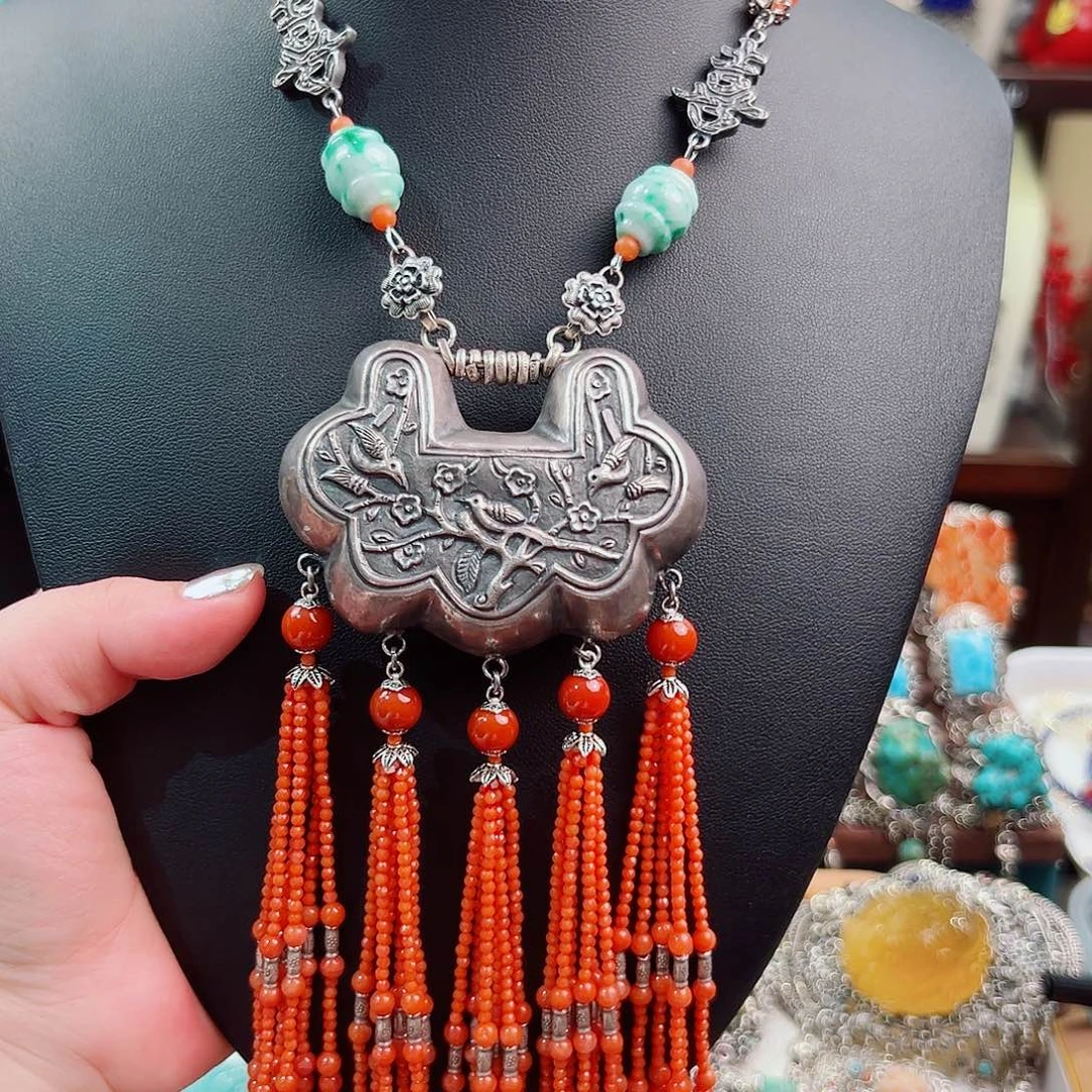 925银珐琅锦钰原创设计套链