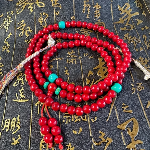 非金属玻璃项链 亚青怀业琉璃念珠（薛佳凝同款）正版红色计数器款