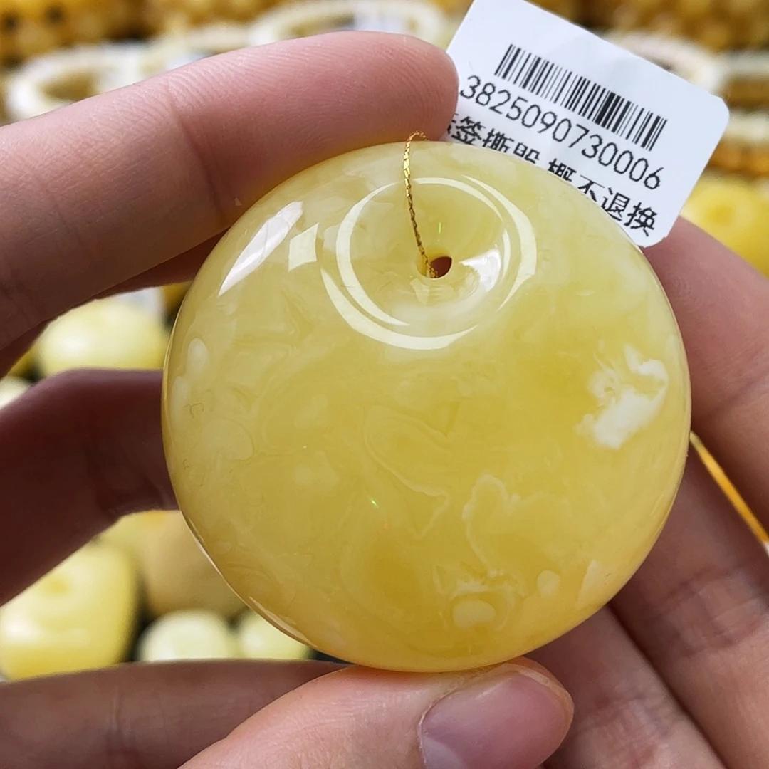 裸石蜜蜡未镶嵌44*19.2mm浓蜡妖花扣子