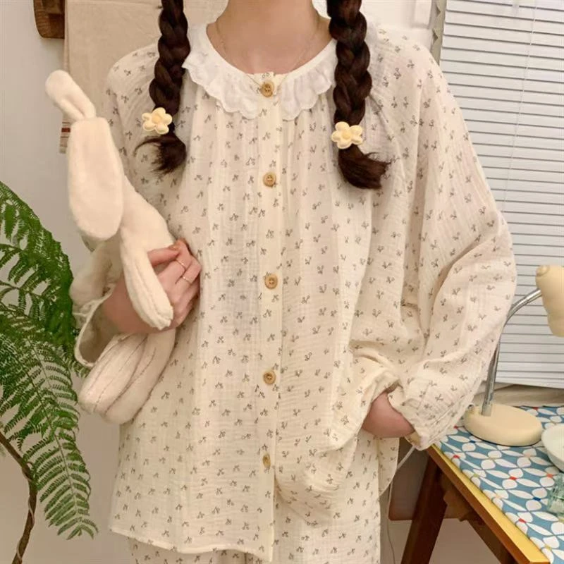 春秋薄款休闲甜美风可爱风睡衣16