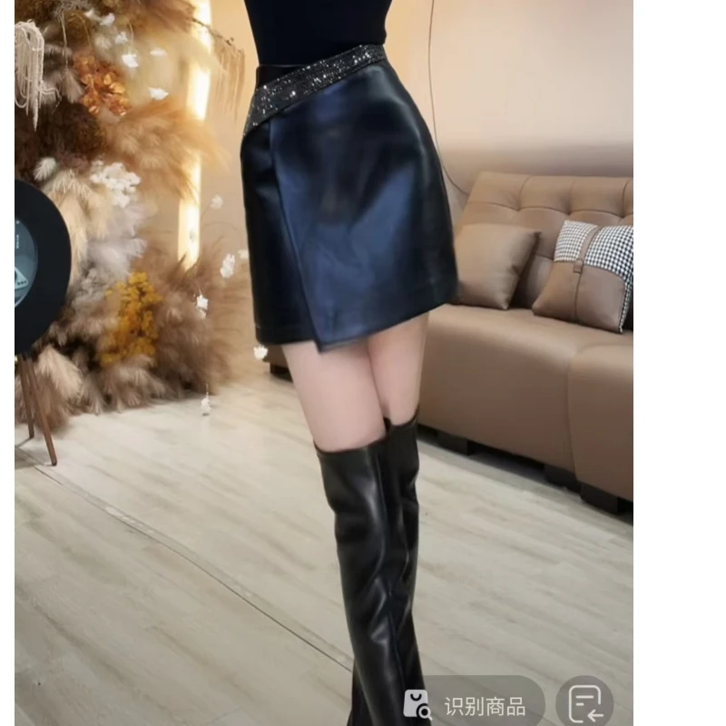 【YING FASHION】莹老板-设计款百搭条钻斜排钻半裙 8021120 513