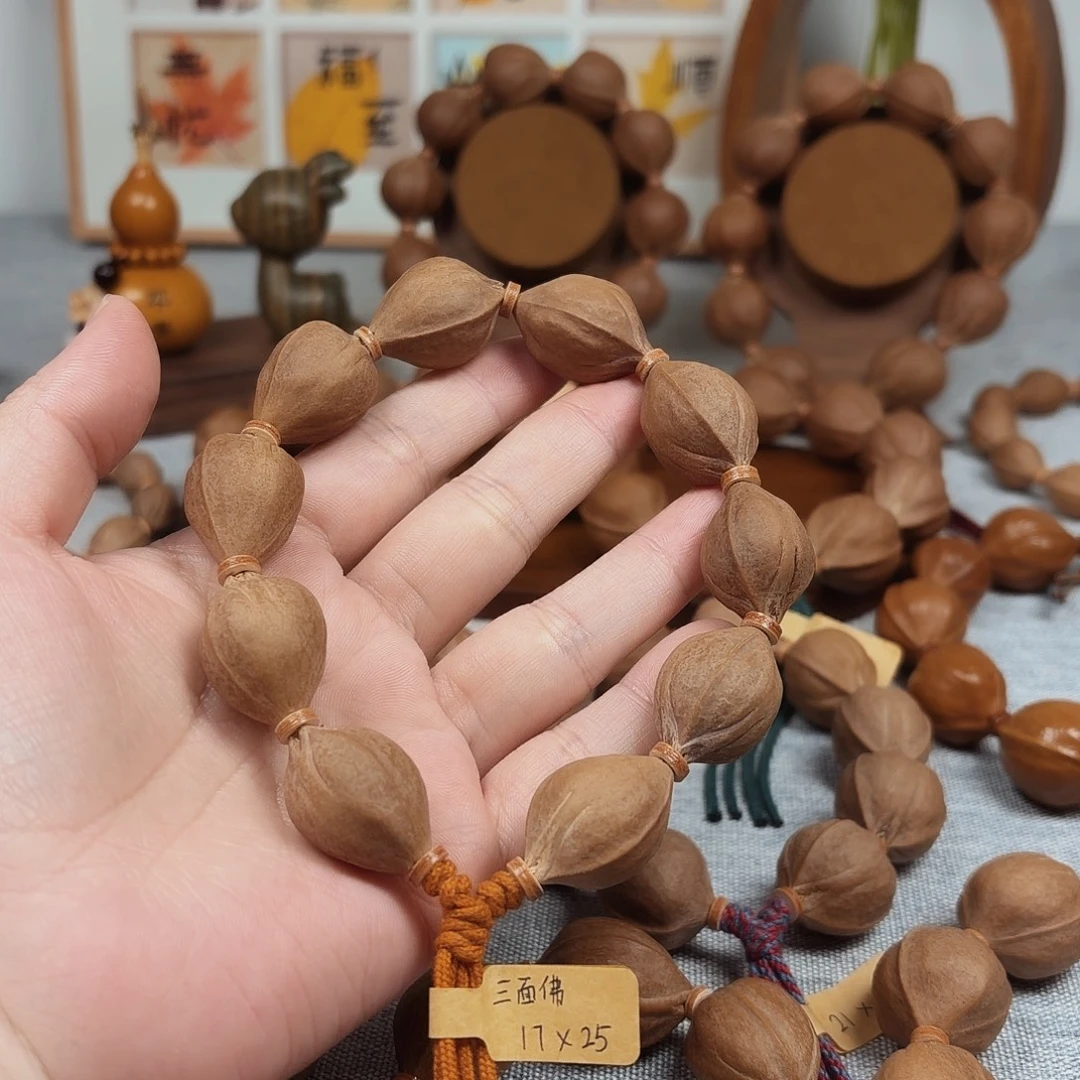 龙***刃手串橄榄核梅林铁核17.25三面佛橄榄核