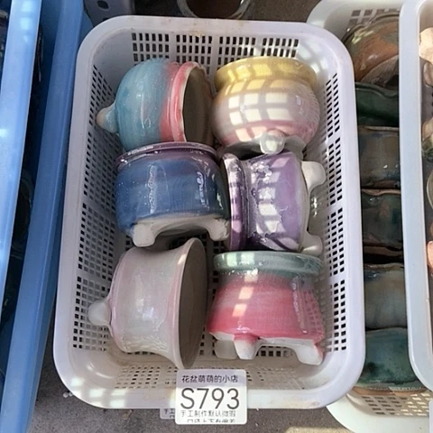 紫砂花盆793微瑕品口径6厘米左右的