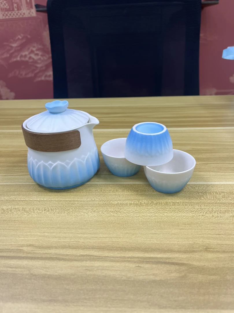 莲花蓝白渐变旅行套组@ZH1006