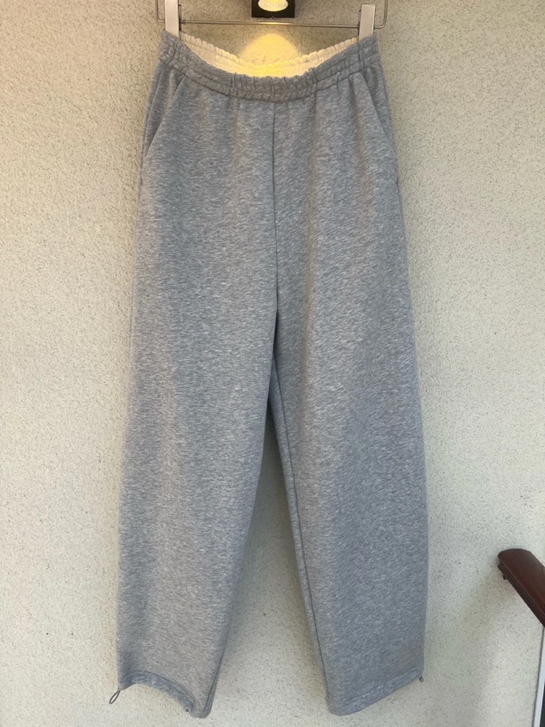 高腰休闲风休闲裤舒适纯色宽松潮流百