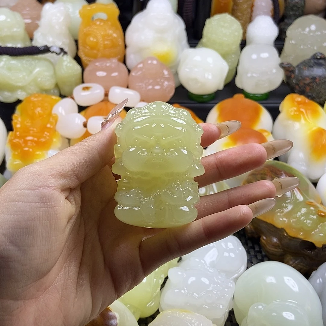 无花朵原石雕刻把件