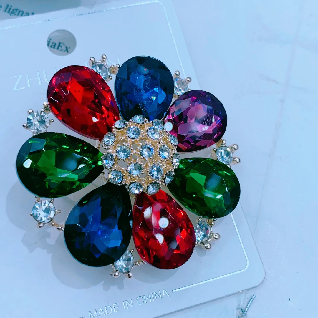 合金玻璃胸针  妈妈款胸针 harhil rang